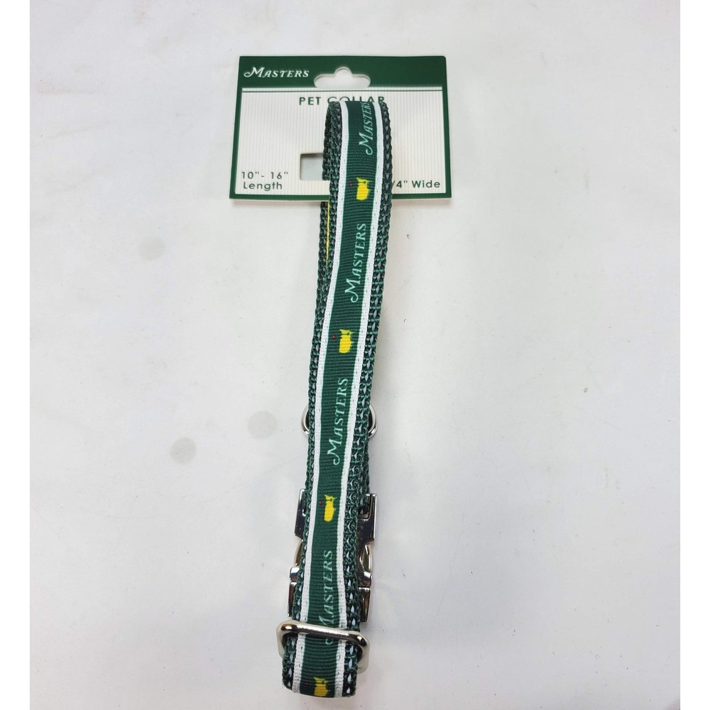 Masters Pet Collar Green Adjustable 10-16 inch Augusta National Golf 3/4 Wide